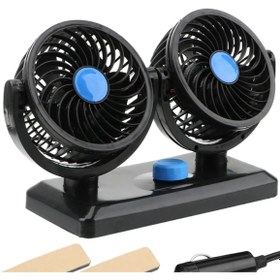 Resim Genel Markalar Araç Içi Torpido Üstü Çift Fanlı Oto Vantilatör 360° Dönebilir 12v 