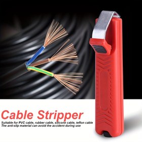 Resim GOXAWEE Mini Kablo Soyucu Alet - Ayarlanabilir Derinlik, PVC, Kauçuk & Silikon Kılıflar için Kırmızı Tel Soyucu Pense 