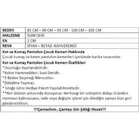 Resim Genel Markalar Unisex Çocuk Beyaz Kot Ve Kumaş Pantolon Kemeri 