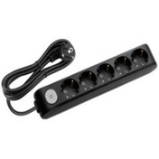 Resim VİKO Viko Multi-Let 5 Metre Beşli Anahtarlı Priz Topraklı Çocuk Korumalı Klemensli Grup Priz Siyah 90 13 