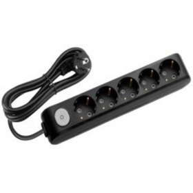 Resim VİKO Viko Multi-Let 5 Metre Beşli Anahtarlı Priz Topraklı Çocuk Korumalı Klemensli Grup Priz Siyah 90 13 