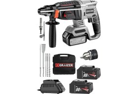 Resim Graizer Alman 88 V 5 Ah Bakir Sargılı Çift Metal Şanzuman Akülü Kiricı Delici Hilti Matkap Yedek Mandren 