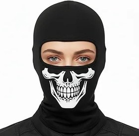 Resim Unisex Çok Desenli Balaklava Yüz Maskesi - Motosiklet, Kayak, Kış Sporları için Nefes Alabilir Esnek Kumaş Kar Maskesi - Palyaço, Joker, İskelet, Sakallı Puro Grafik Seçenekleri 