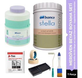 Resim Altınmakas Bianca Stella Merdiven Beyaz Boyama Seti Sıvı Elmas Koruma 7 Parça 