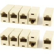 Resim OEM Cat-5 Cat-6 Rj-45 Dişi Dişi Uzatma Aparatı Rj-45 Ara 10 Adet 