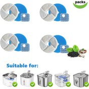 Resim 4/8 Paket Otomatik Kedi Su Çeşmesi Yedek Filtreleri - Önceden Süzülen Sünger ve Aktif Karbonlu, Yuvarlak Dayanıklı Tasarım, İç Mekan Kedi Çeşmeleri ile Uyumlu, Temiz Taze Su için Kedi Su Çeşmesi Filtresi 