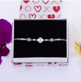 Resim Nagiss Nazar Boncuğu Yonca Yaprağı Kalp Model Zirkon Taşlı 925 Ayar Gümüş Kadın Bileklik 