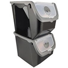 Resim DigitHome Coral 2'li Soğan Patates Saklama Kabı 12 Litre - Gri C320.037 