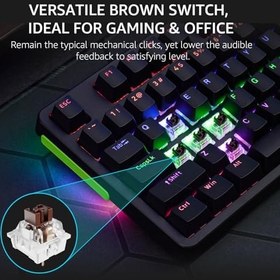 Resim Rapoo V500Pro Mekanik Oyun Klavyesi, 104 Anti-gölgelenme Tuşu, Özelleştirilebilir RGB Arka Aydınlatma, Multimedya Kısayol Tuşları, Çıkar 