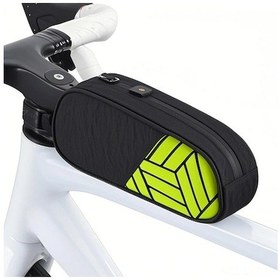 Resim Bisiklet Çerçeve Çantası 1l - Su Geçirmez, Yansıtıcı Desenli, Hızlı Kurulum, Cep Telefonu Ve Eşya Saklama, Gece Sürüşü Güvenliği Yeşil Yeşil 