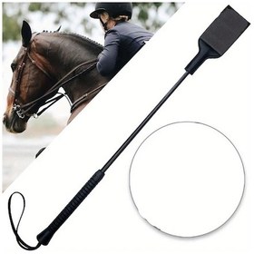 Resim Elmpaly Siyah 1 Adet Binicilik Kamçısı Çift Vuruşlu Pu Deri At Kamçısı Siyah 