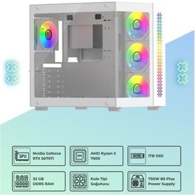 Resim IH Meder V2 R5-7600 32 GB 1 TB SSD 16 GB RTX5070Ti FreeDos Masaüstü Bilgisayar 