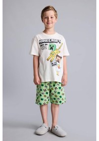 Resim Defacto Minecraft Lisanslı Regular Fıt 2li Ecru Pijama Takımı Erkek Çocuk H7270a826hser99 Ekru-er99 