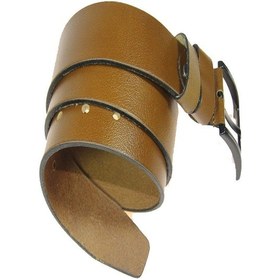 Resim Hakiki Deri Erkek Kot Kemeri 4,5 Cm Taba 
