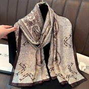 Resim 1 adet Paisley Baskılı Şal - Hafif Lüks Retro Saray Stili, Uzunlaştırılmış Sarma Bahar ve Sonbahar için, Polyester, Dekoratif ve Fonksiyonel, Dış Mekanlar için Mükemmel, Çok Yönlü Şal | Paisley Deseni | Dekoratif Şal 