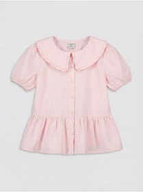 Resim LC Waikiki GÜLİS GİYİM'DEN Pembe Bebe Yaka Kız Çocuk Gömlek 