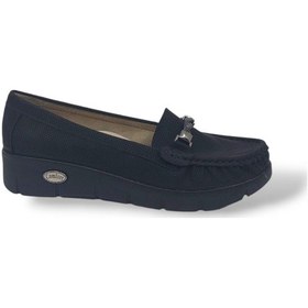 Resim Zerhan Byk410 Kadın Siyah Taşlı Dolgu Taban Büyük Numara Ayakkabı 41 42 Siyah 