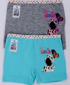 Resim Dondeza Kız Çocuk Baskılı Likralı Ikili Boxer 