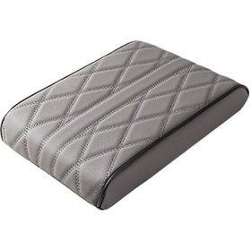 Resim Tenfowee Geniş Ve Yüksek Hafızalı Köpük Araç Konsol Yastığı - Gri Pu Deri Kaplama 