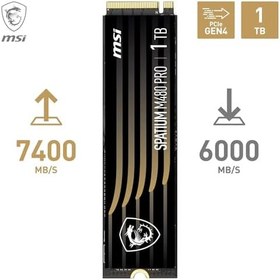 Resim Msi Spatium M480 Pro 1 TB 7400-6000 MB/s PCIe 4.0 NVMe M.2 SSD 