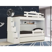 Resim Güven Mobilya Kiwi Okyanus Yavrulu Beyaz 3 Yataklı Ranza 90*190 