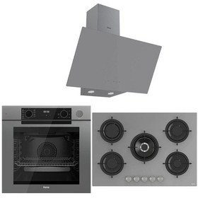 Resim Ferre Steam Plus 75 Serisi QEP64CPR-RS038-D079 3lü Cam Ankastre Set 