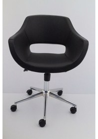 Resim Ultra Siyah Deri Ofis Çalışma Koltuğu 