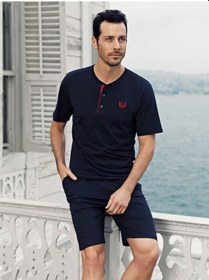 Resim Capsella Erkek 4'lü Bordo Penye Düğmeli Çeyiz Damat Pijama Takım Bordo 