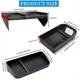 Resim Xuweiwei Toyota Rav4 2019-2024 Konsol Organizer Seti Siyah Abs Tampon Saklama Tepsisi 