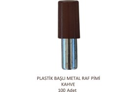 Resim Plastik Metal Başlı Raf Pimi Kahve 100 adet 