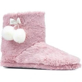 Resim Yaz Kış Ayakkabı Yaz Kış Kadın Pomponlu Pembe Krem Siyah Gri Kaymaz Taban Içi Polar Panduf Ev Botu 