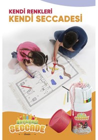 Resim Çocuklara Özel Yıkanabilir Boyamalı Seccade Seti Kırmızı 001 