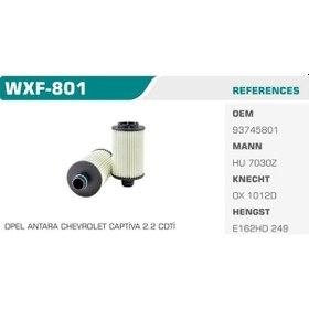 Resim WINKEL WXF-801 WINKEL YAĞ FİLTRESİ ANTARA 10- / CAPTIVA 11- CRUZE 