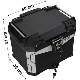 Resim GP Kompozit Universal 37 lt Alüminyum Motosiklet Çantası Siyah 