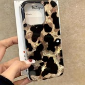Resim Premium Retro Gradyan Simli Alüminyum Folyo Desenli Telefon Kılıfı, iPhone 16 15 13 Pro Max 12 14 Pro için Yumuşak Arka Kapak 