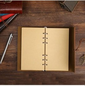 Resim Büro Ev Ofis Hediyesi İçin Mor Yaprak Desen Deri Defter 