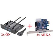 Resim USB 3.0 2x Ön Floppy Disket Arka Panel PCI Express PCI E Çoklayı 