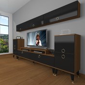 Resim Decoraktiv Ekoflex 9 Mdf Gold Tv Ünitesi Tv Sehpası - Ceviz - Siyah 