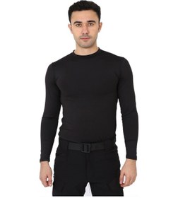 Resim Siyah Micro Uzun Kol Tişört - Outdoor Spor Tişörtü Siyah 
