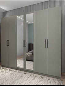 Resim Kayra 6 Kapaklı Gardırop Dolap Füme - Montaj Dahil 