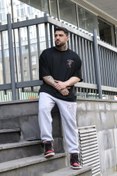 Resim aynewmoda Ejderha Baskılı Eşofman Altı Ve T-shirt - Jogger Tişört Alt Üst Eşofman Takımı Bisiklet Yaka 