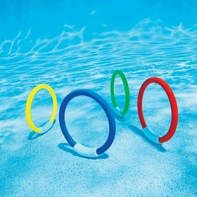 Resim Cheng Rong Yüzme Halkası Havuz Oyuncakları, Gençler için Renkli Plastik Yüzme Halkaları, Su Altı Eğitim Yüzme ve Yüzme Oyuncakları, Yaz Yüzme Su Oyunları, Karışık Renkler, Gençler için Mükemmel Hediyeler 