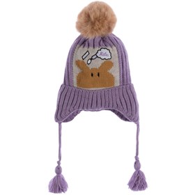Resim Kitti Kız Çocuk 1-4 Yaş Kulaklıklı Bere - Lila / 1-4 Yaş 