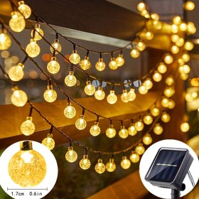 Resim 2025 En Son Model Güneş Enerjili LED Kristal Küre Dize Işıkları, 20/30/50/60/100 Sayım, 8 Mod, Mavi Efekt, Noel ve Yeni Yıl Süslemeleri İçin İdeal, Villa Avlusu Dış Mekan Aydınlatması, Uzaktan Kumanda Dahil Değil, Şenlik Süslemesi | Canlı Dize Işıkları | Güneş Enerjili Işıklar, Dış Mekan Dize Işıkları 