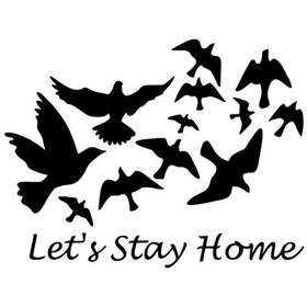 Resim Lets Stay Home Duvar Dekor Sticker 40 X 32 Cm 