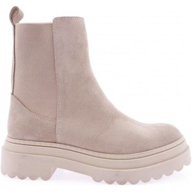 Resim Dgn 345-t Kadın Kalın Taban Strech Detaylı Bot 345-T-1567-R0186 Bej Süet 