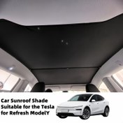 Resim Tesla Model Y Juniper 2025 için Güneş Tavani Buz Kristali Sayaç İzolasyon Parlama Engelleme Kolay Kurulum Gölge Cihazı 