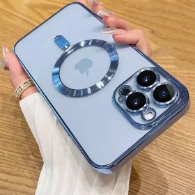 Resim Dexmoni Phone 14 Pro Max Kılıf Magsafe Şarj Özellikli Kamera ve Lens Korumalı Esnek Silikon Dempre Case 