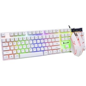 Resim Ruicoo Beyaz D280 Usb Kablolu Rgb Aydınlatmalı 104 Tuşlu Oyun Klavye Ve Fare Seti, Solunum Efekti Diğer 