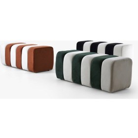 Resim Premium Büyük Yarmalı Yatak Ucu Bench & Makyaj Masası Pufu Modern, Şık & Dekoratif Kahverengi Kahverengi 